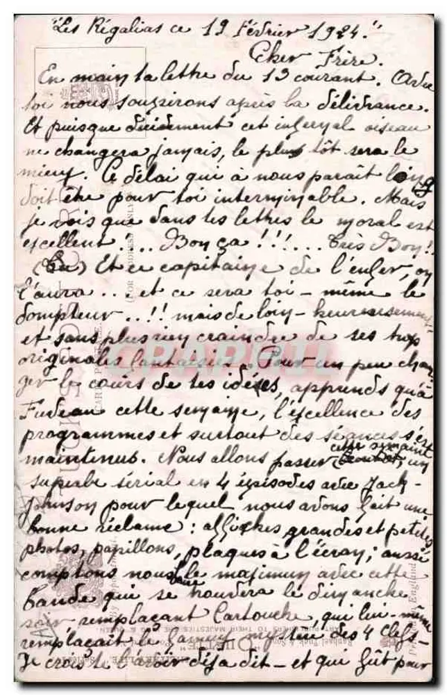 Cavaleiro imperial em ação — Tent. Lancy — editor G. Dufour, n°8 - Verso