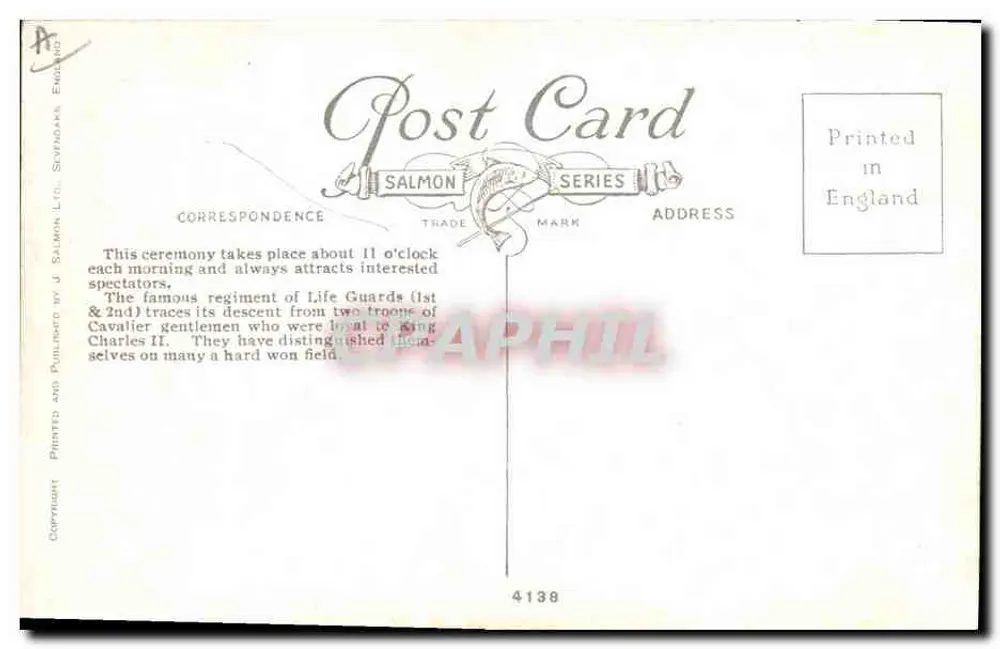 Die Wacheübergabe am Whitehall — Salomon Ltd. Serie 4138 - Rückseite