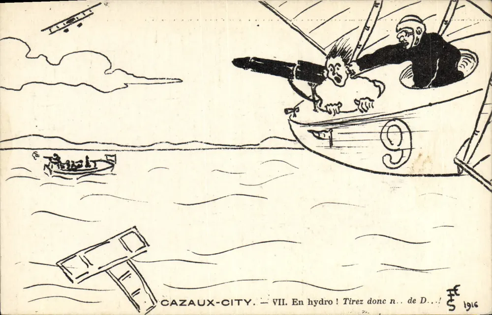 Cazaux-City — VII. Im Wasser! Zieh doch n. von D. ! — Verleger: Litho. A. Oliveau et Fils, Bordeaux - Vorderseite