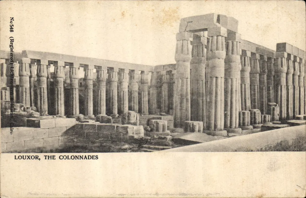 Louxor, as colunatas — Editor Lichtensztejn & Héna, Caire, n° 548 (registrado) - Frente
