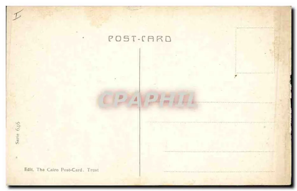 Cairo - Un búfalo en el Nilo cerca de las pirámides — The Cairo Post-Card Trust, serie 646 - Reverso