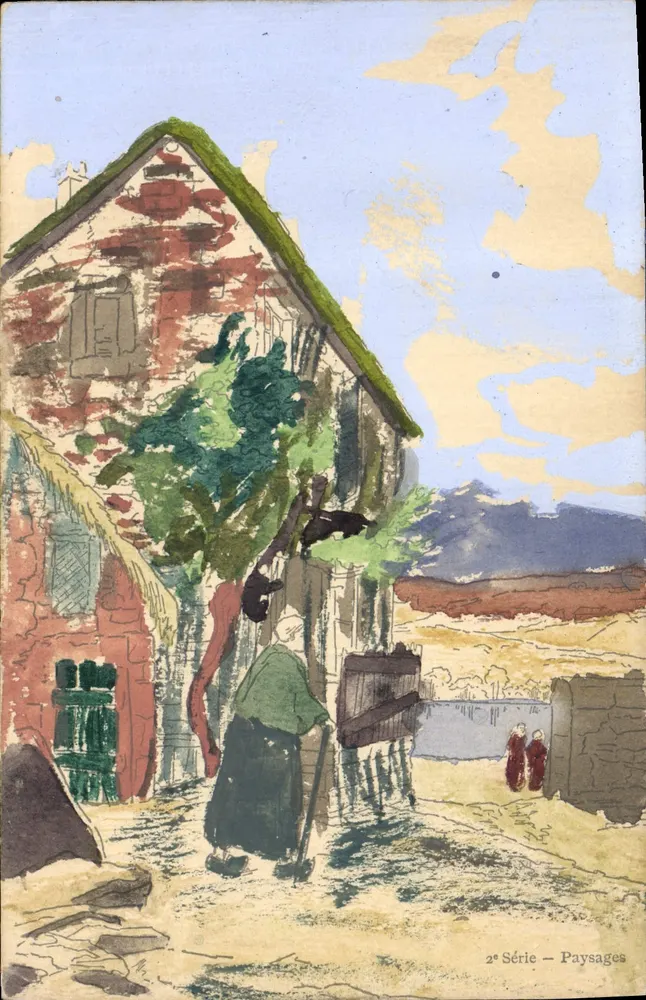 Landschaft mit Frau und Besen — 2. Serie — Landschaften — Belle Jardinière - Vorderseite