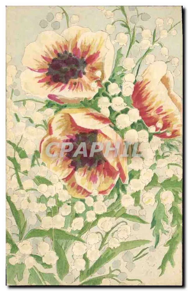 Blumen — Anemone und Mohnblume — Verlag HB Paris - Vorderseite