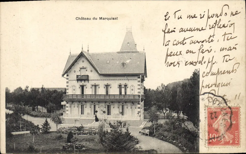 Kasteel van het Marquisat — uitzicht op het kasteel met tuin — uitgever niet zichtbaar - Voorkant
