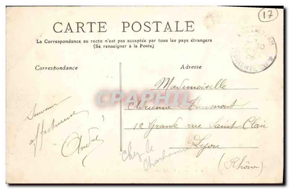 Mirambeau — O Castelo (Lado Norte) — A. Terrière e filhos, editores, Mirambeau, Charente Inferior - Verso
