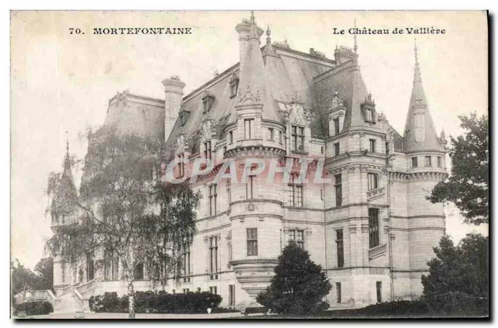 Mortefontaine — O Castelo de Vallière — editor Marque E. V. F., n° 70 - Frente