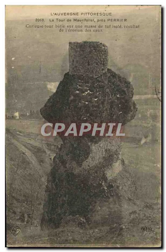 Die Turm von Maurifollet nahe Perrier — Das pittoreske Auvergne — Serie 2068 — Verlag E. Le Doleey, Paris - Vorderseite