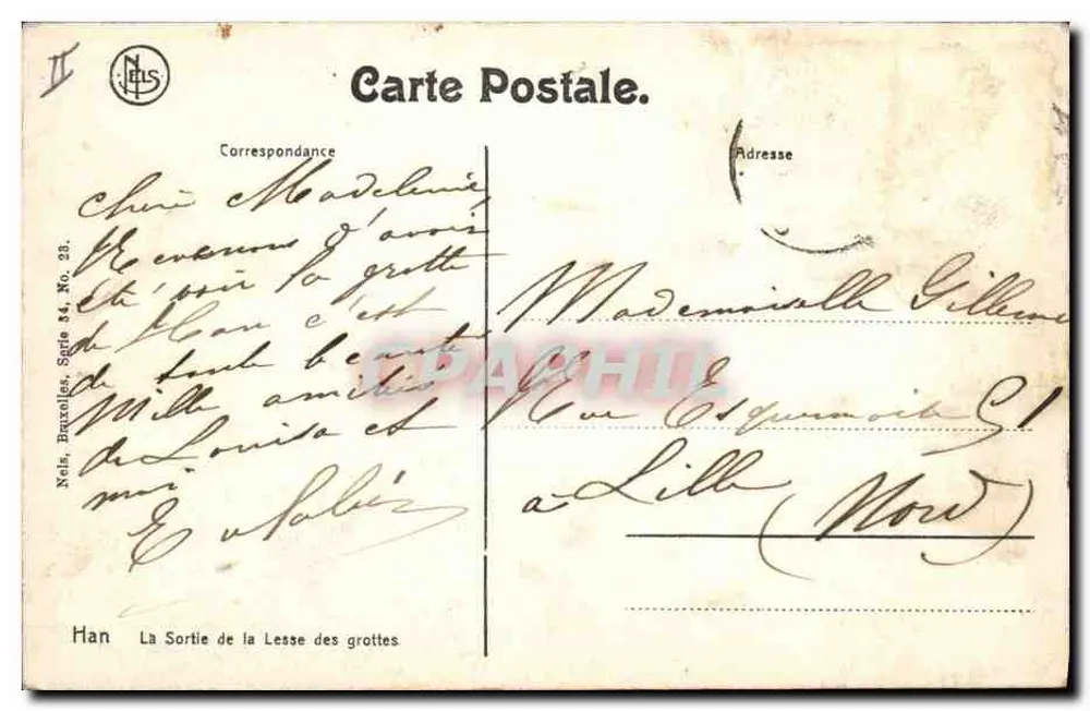 Ausgang der Lesse-Höhlen — Han — Xels, Brüssel, Serie 24, Nr. 23 - Rückseite