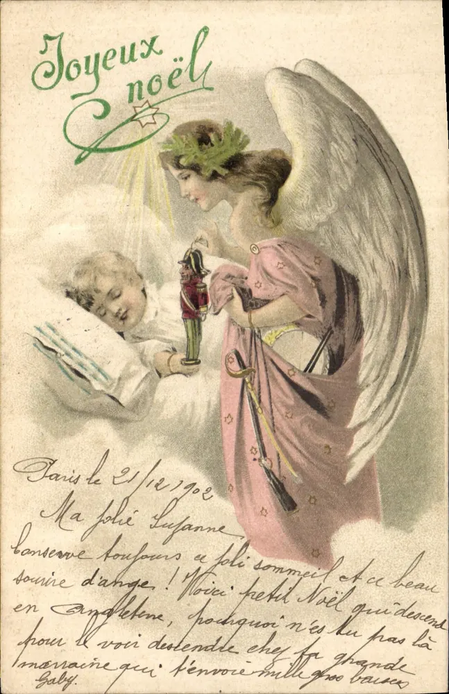 Engel und schlafendes Kind — Weihnachten — Universal Postal Union, Nr. 204 C - Vorderseite