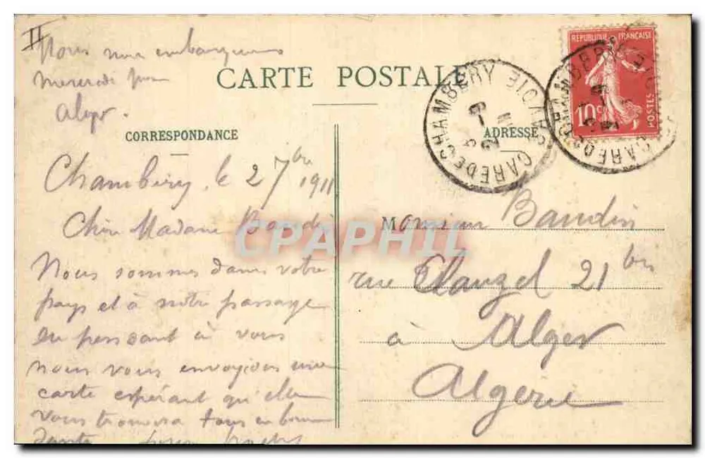 Chambéry - El Palacio de Justicia - La Plaza - Coll. L. Grimal, Chambéry, No 479 - Reverso