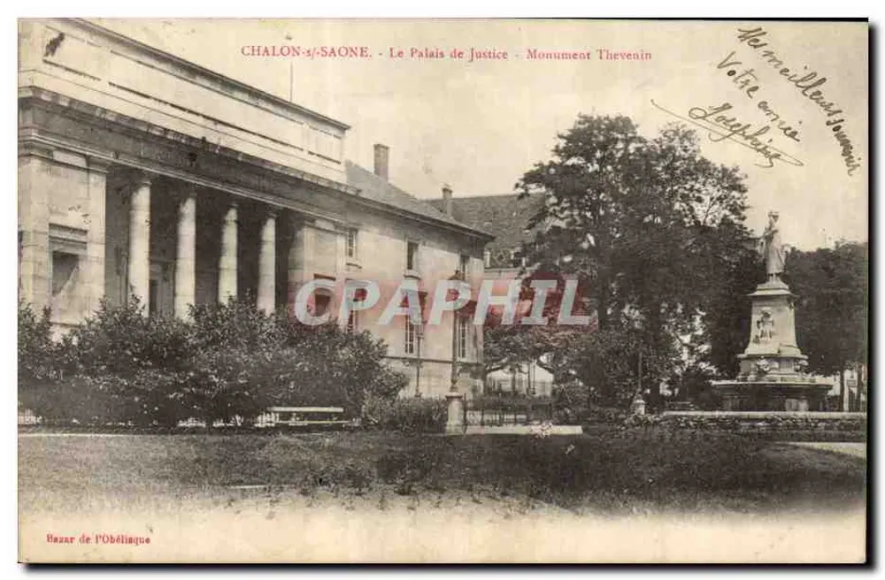 Chalon-sur-Saône - Le Palais de Justice - Monument Thevenin — Éditeur : Bazart de l'Obélisque - Recto