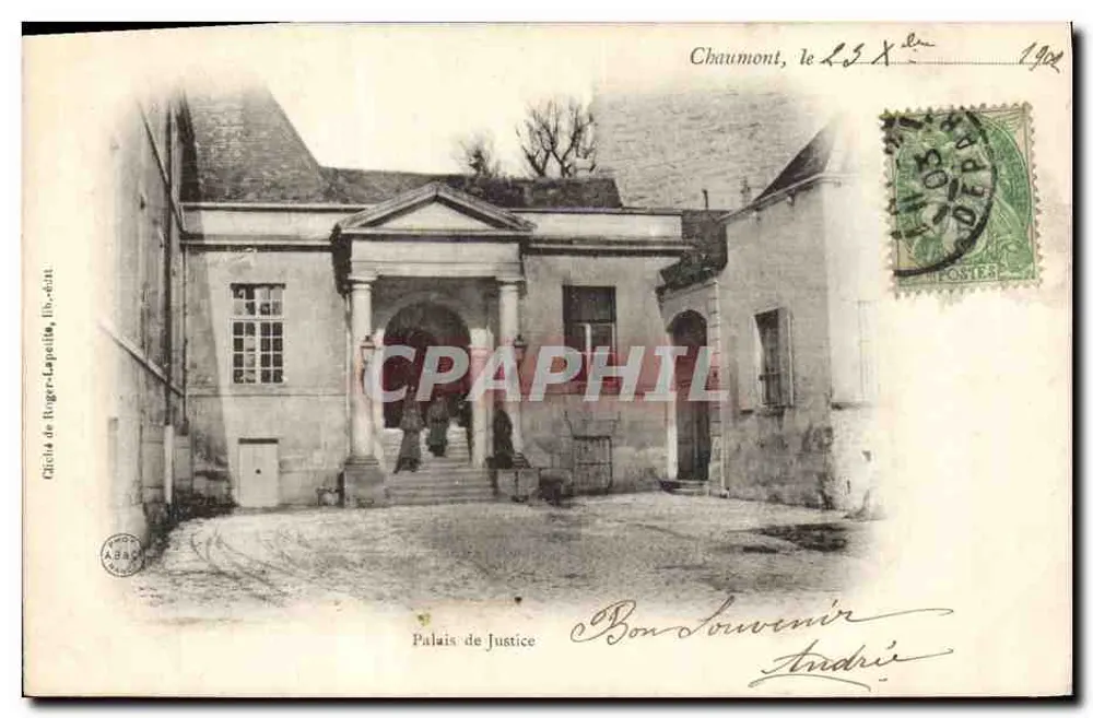 Palácio de Justiça — Chaumont — Editor: Cliché de Roger-Lapetite, n° 118-dest - Frente