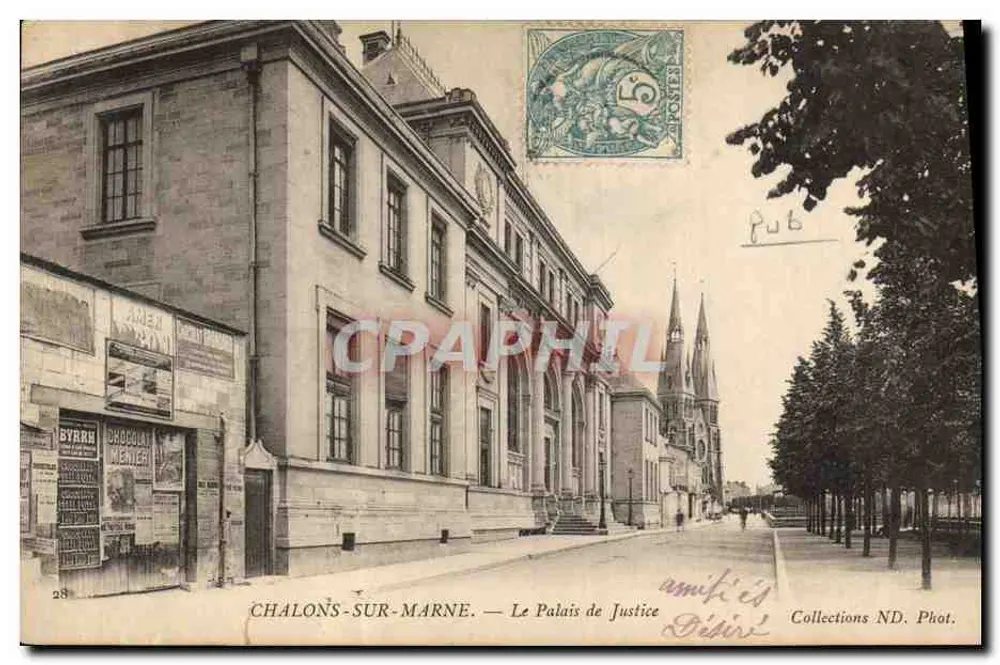 Châlons-sur-Marne — O Palácio de Justiça — Coleções ND. Fot. - Frente
