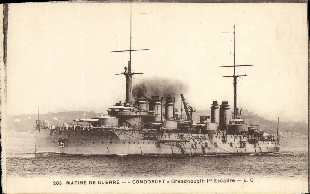 Kriegsschiff « Condorcet » — Dreadnought 1. Flotte — B.C. — Nr. 203 - Vorderseite