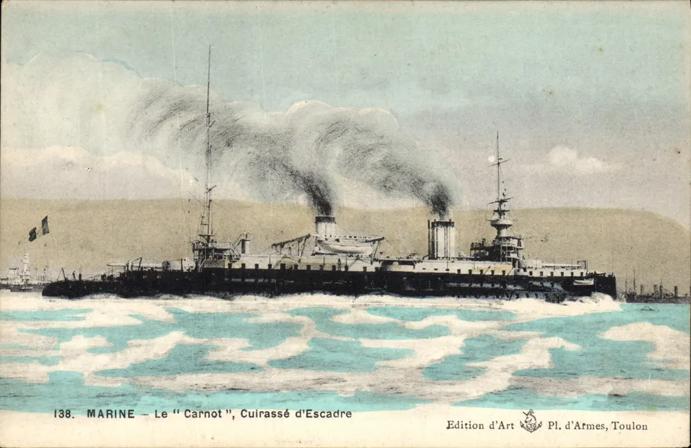 Der "Carnot", Schlachtschiff der Flotte — Kunstausgabe Pl. d'Armes, Toulon, Nr. 138 - Vorderseite