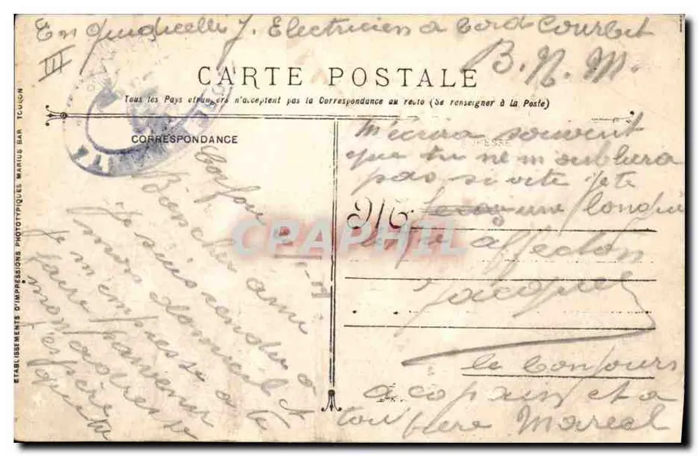 Panzerkreuzer Courbet — Französische Marine — Verlag Mario & Bar - Rückseite