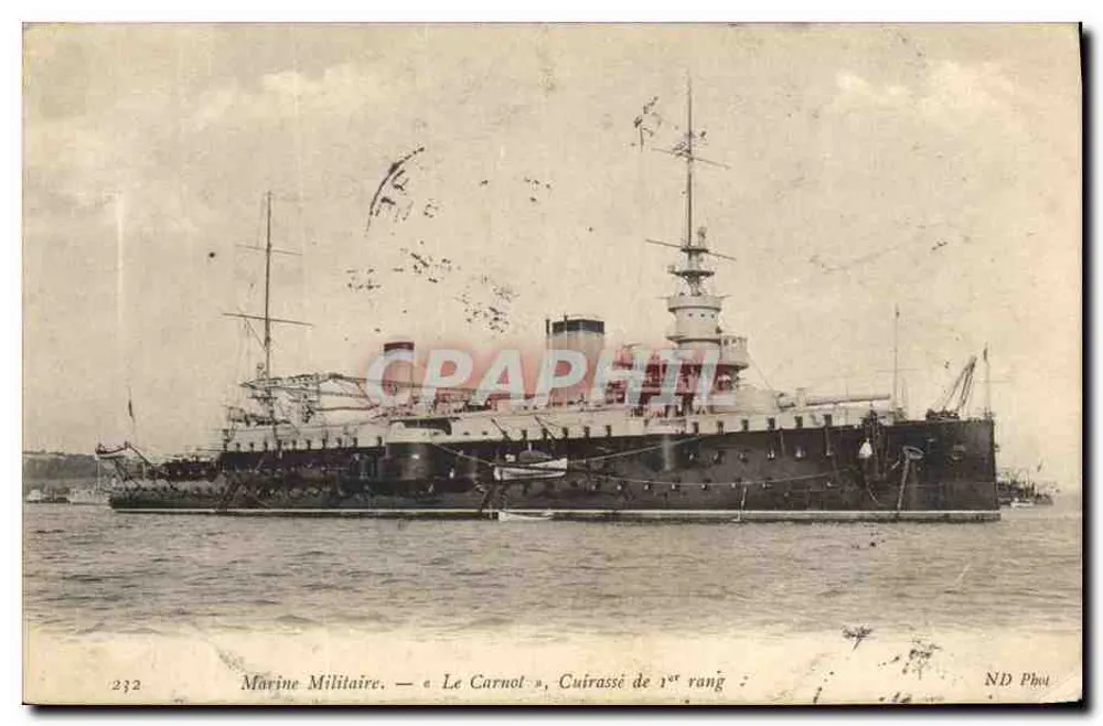 Le Carnot — Schlachtschiff erster Klasse — Militärmarine — ND Phot - Vorderseite