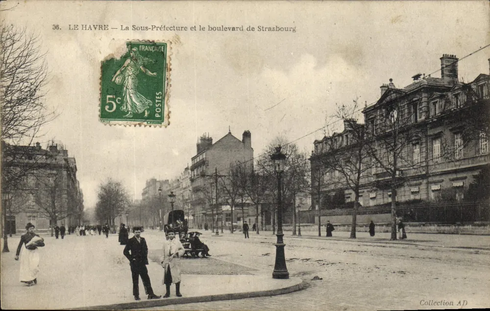 Le Havre — Das Unterprefektur und der Boulevard de Strasbourg — Sammlung AD - Vorderseite