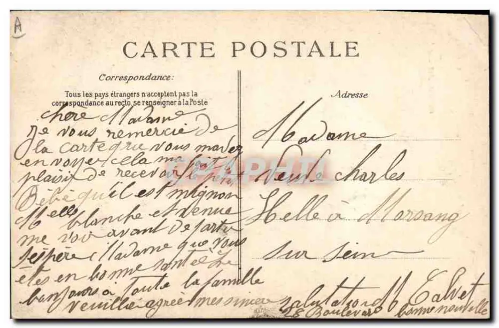 Na Bretanha — O pequeno Bretão cumprimenta — POSTES - Verso