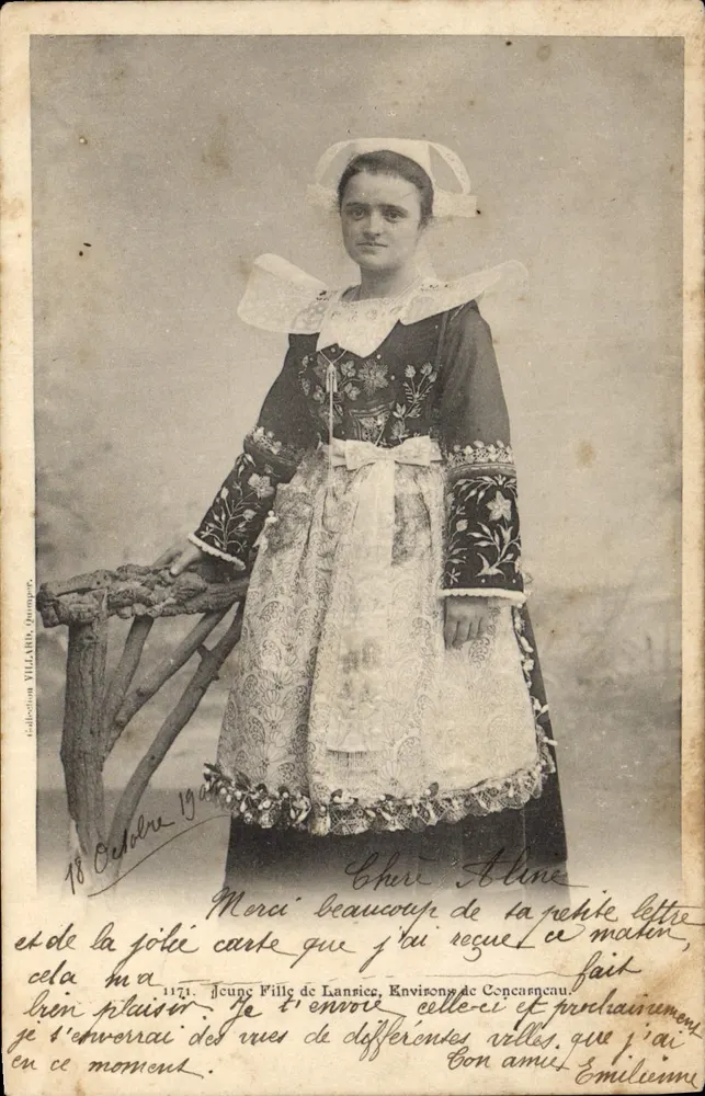 Junge Frau aus Lansice, Umgebung der Cévennes — Sammlung VILLARDE — n° 1171 - Vorderseite