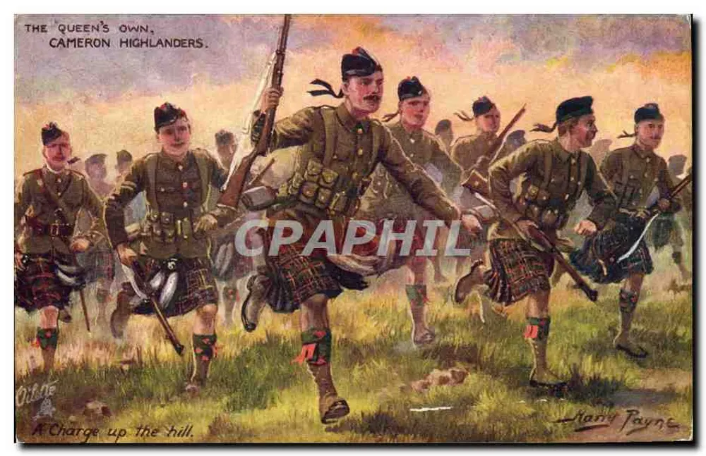 The Queen's Own Cameron Highlanders — A Charge up the hill — Mary Payne - Frente