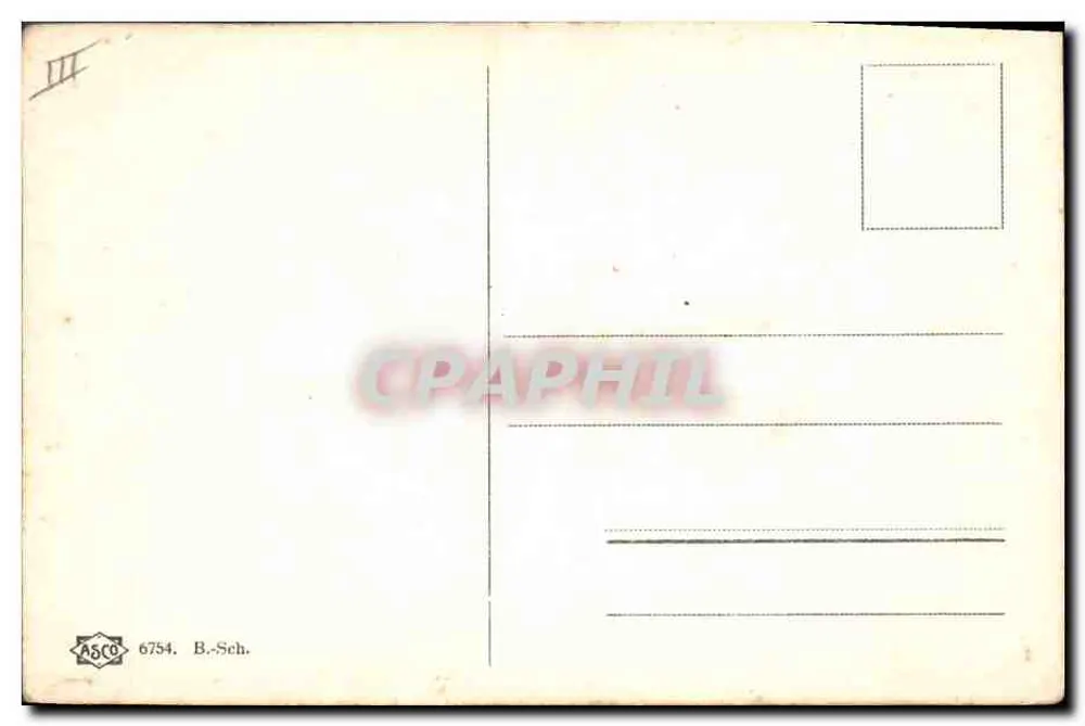 Soldat allemand caricaturé — en uniforme avec képi à pointe et canne — dessin signé '9B' - Verso