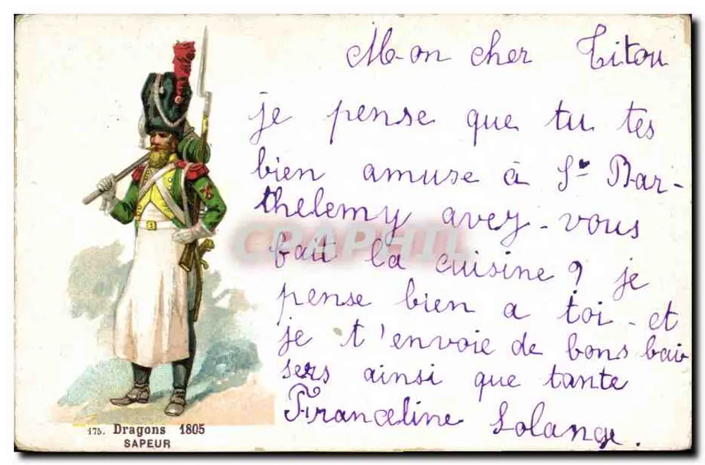 Dragões 1805 — Sapador — editor Sapador, n° 175 - Frente