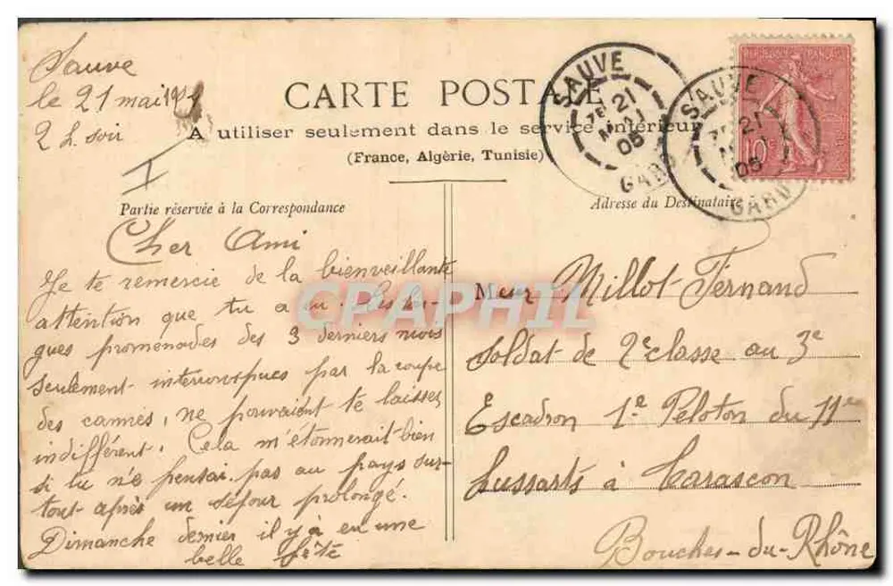 Soldati del 40° Reggimento d'Infanteria — 1898-1905 — editore sconosciuto, n° di serie 40° Rég' d'Inf'le - Verso
