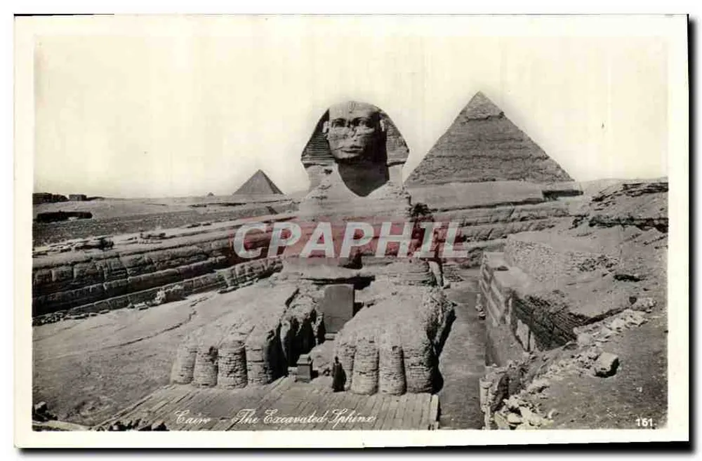 Cairo - O Esfinge escavado — Edição Simon & Lehnerd & Landrock Succ, n°161 - Frente