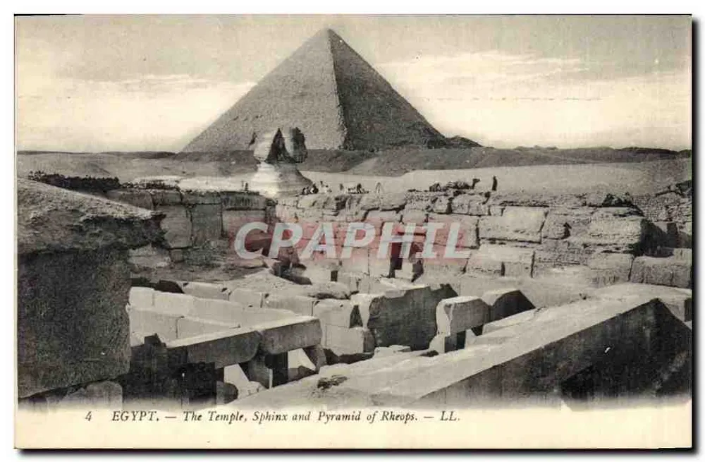 Ägypten — Der Tempel, der Sphinx und die Pyramide von Cheops — LL - Vorderseite