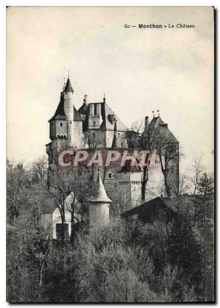 Menthon - O Castelo — Bilhete postal antigo n°60 — editor - Frente