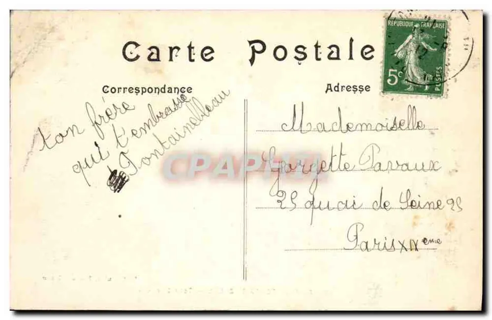 Wald von FONTAINEBLEAU — Tour Denecourt — Verlag Dulac, Fontainebleau - Rückseite