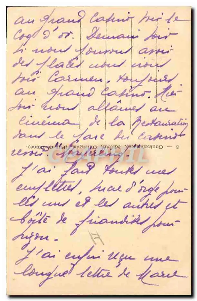 Die Auvergnats zu Hause — Ein junges Paar — G. D'W. (n°5) - Rückseite