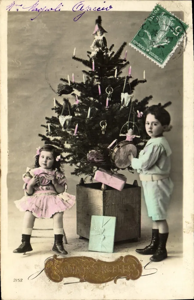 Zwei Kinder vor einem Weihnachtsbaum — Magnoli Graccio — n°2152 - Vorderseite