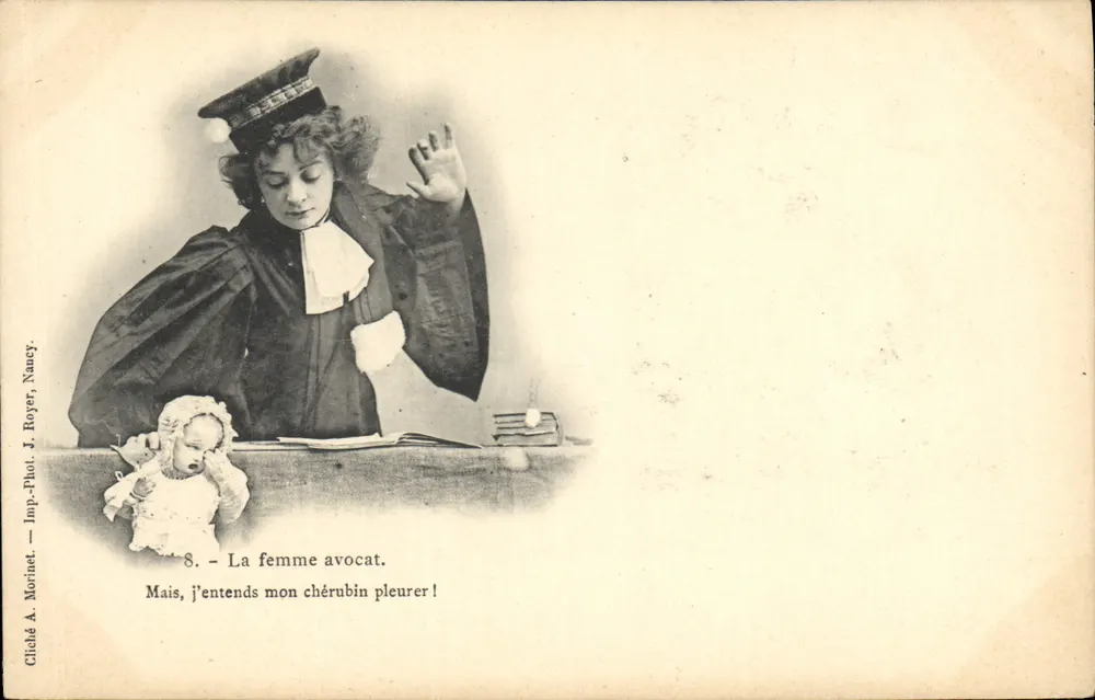 Die Anwältin — komische Szene mit Kind — Imp. Phot. J. Royer, Nancy, n°8 - Vorderseite