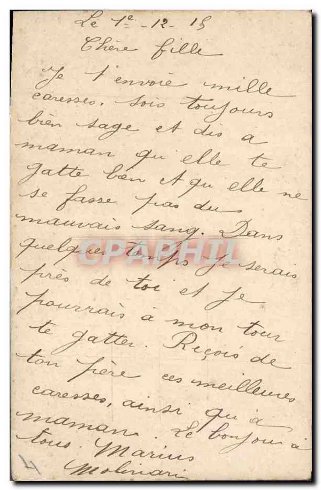 Engel mit Laterne — schneebedeckte Nachtlandschaft — Verlag AICS, Nr. 1013 - Rückseite