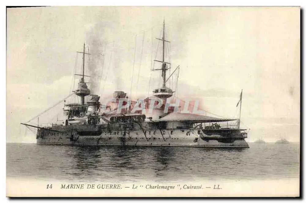 Kriegsmarine — Das "Charlemagne", Schlachtschiff — LL. — Serie 14 - Vorderseite