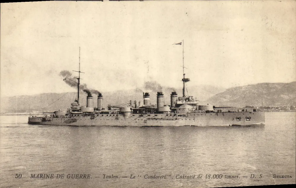 Toulon — Der 'Condorcet', 18.000-Tonnen-Kreuzer — D.S. Selecta - Vorderseite