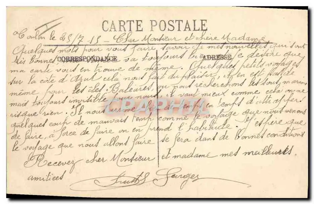 Toulon — Der 'Condorcet', 18.000-Tonnen-Kreuzer — D.S. Selecta - Rückseite