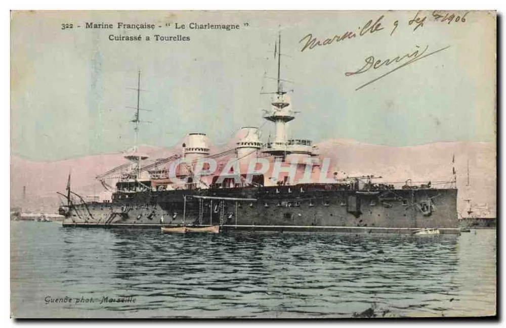Le Charlemagne — Panzerkreuzer mit Türmen — Guende photo - Marseille - Vorderseite