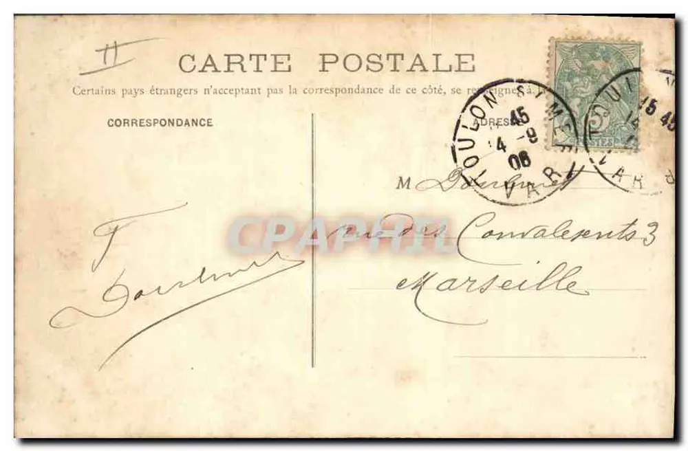 Le Charles Martel — Kriegsschiff in Toulon — Edition Galeries Modernes, Toulon, n°50 - Rückseite