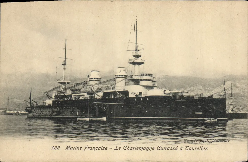 Charlemagne — Panzerkreuzer mit Türmen — Guende phot. Marseille n°322 - Vorderseite
