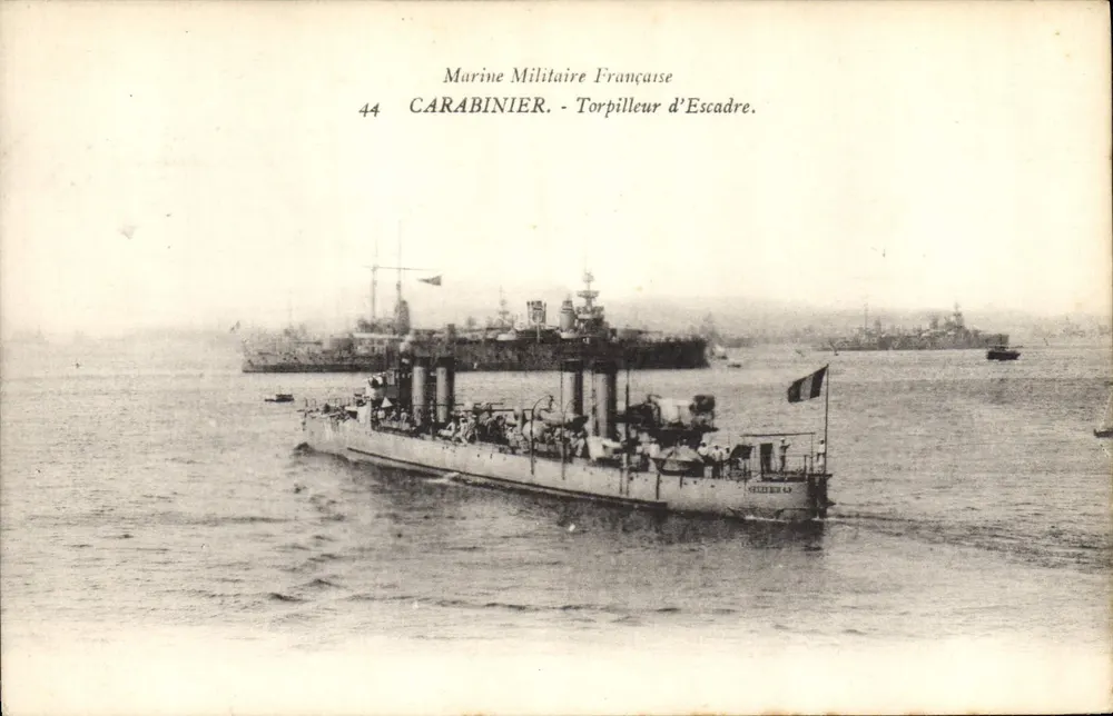 Zerstörer Carabinier — Französische Marine — Verlag Marius Bar, Toulon - Vorderseite