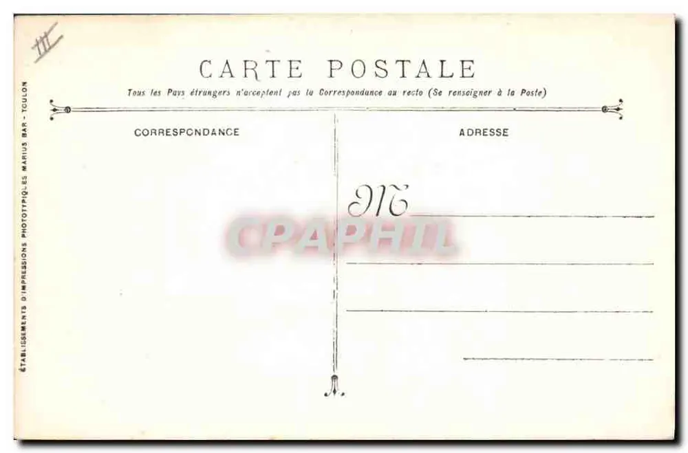 Zerstörer Carabinier — Französische Marine — Verlag Marius Bar, Toulon - Rückseite