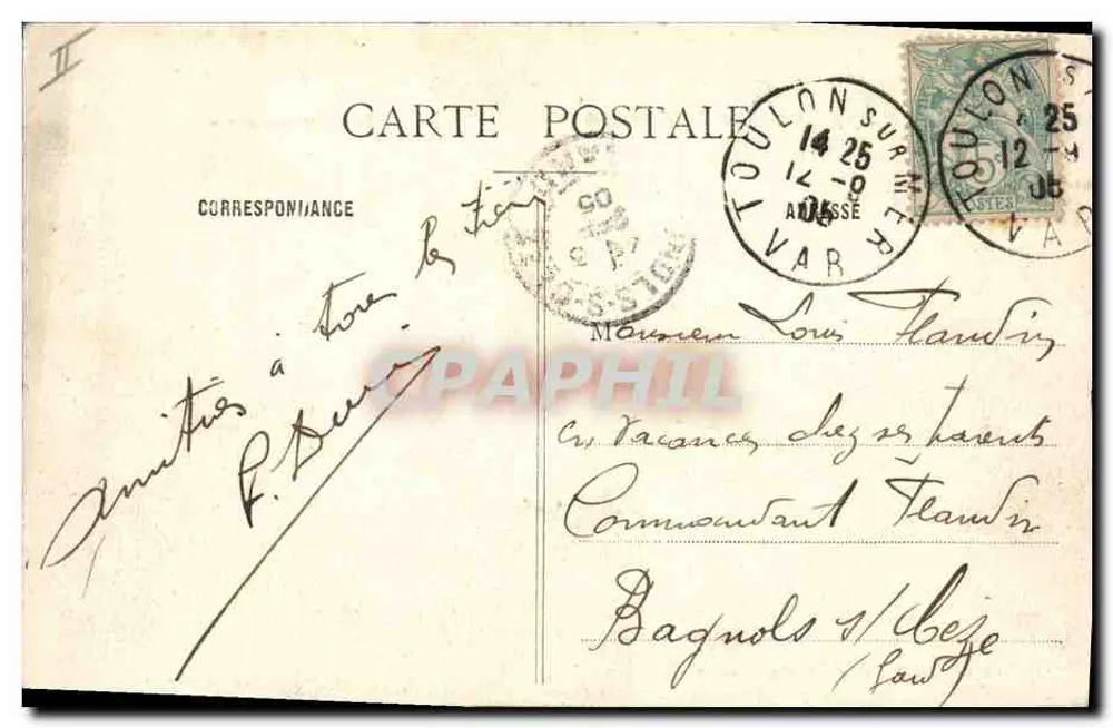 O Charlemagne — Cruiser da Marinha Francesa — Cliché Giraud, Editor, Toulon - Verso