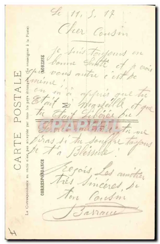 LILLE (Nord) — Ansicht der Präfektur nach dem Durchgang der Deutschen — J. Courcier, 8, Rue Simone-le-Franc, Paris - Rückseite