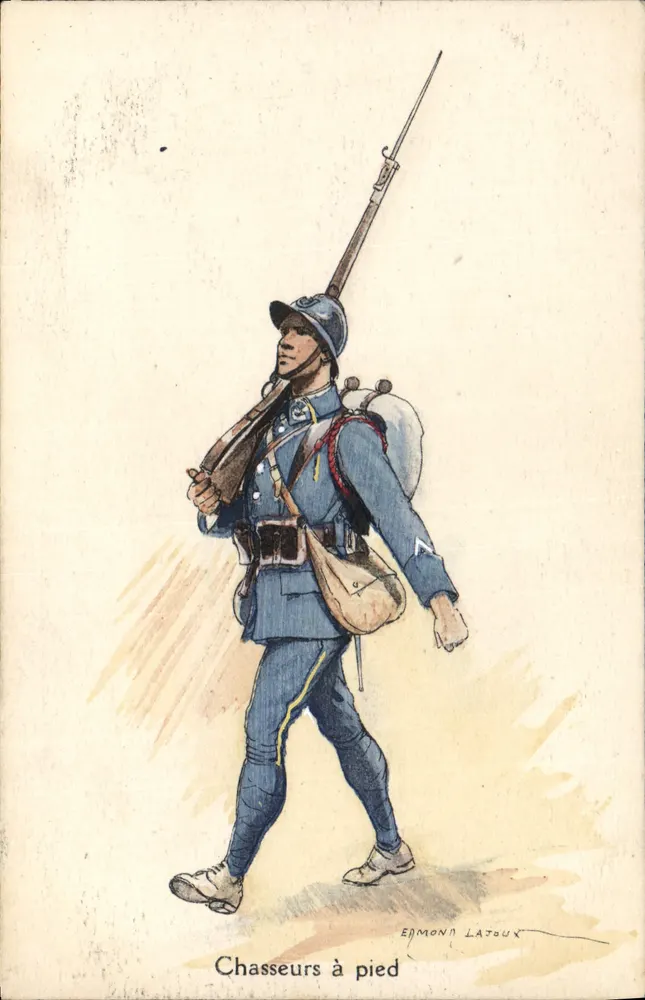 Chasseurs à pied — ilustração militar — Edmond Latoux - Frente