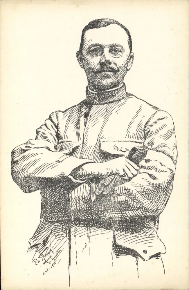 Retrato de um militar — desenho assinado 'P. Silhon' — abril 1915 - Frente