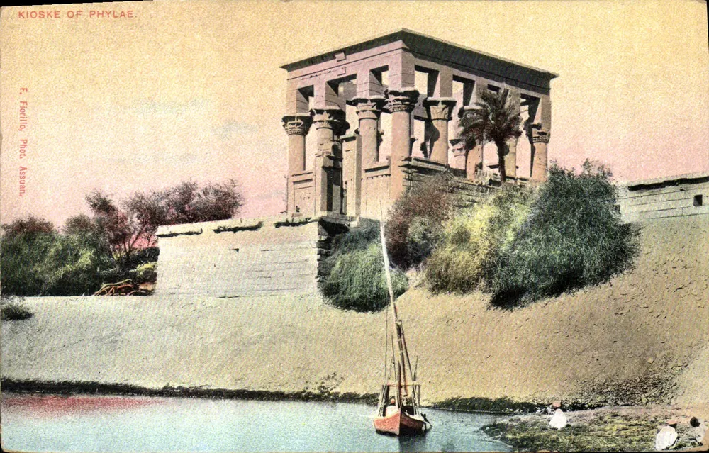 Kiosco de Phylae — Egipto — E. Fotiello, Fot. Assuan - Anverso