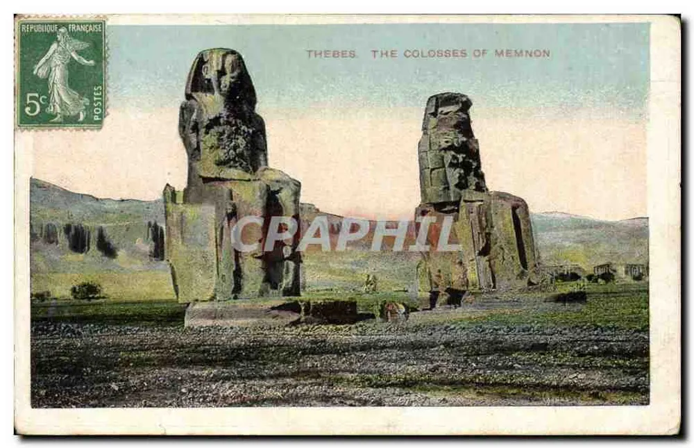 Theben. Die Colossen von Memnon — Verleger nicht sichtbar, Seriennummer nicht lesbar - Vorderseite